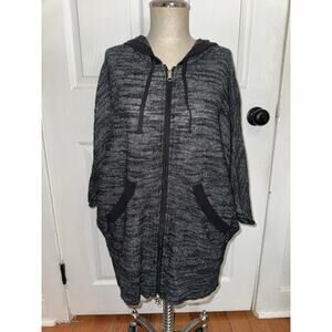 Neon Buddha Women’s Oversized Full Zip Gray‎ Short Sleeve Size S Small